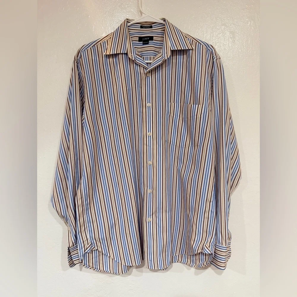 J. Crew Striped Long Sleeve Shirt Size Medium 100% Cotton